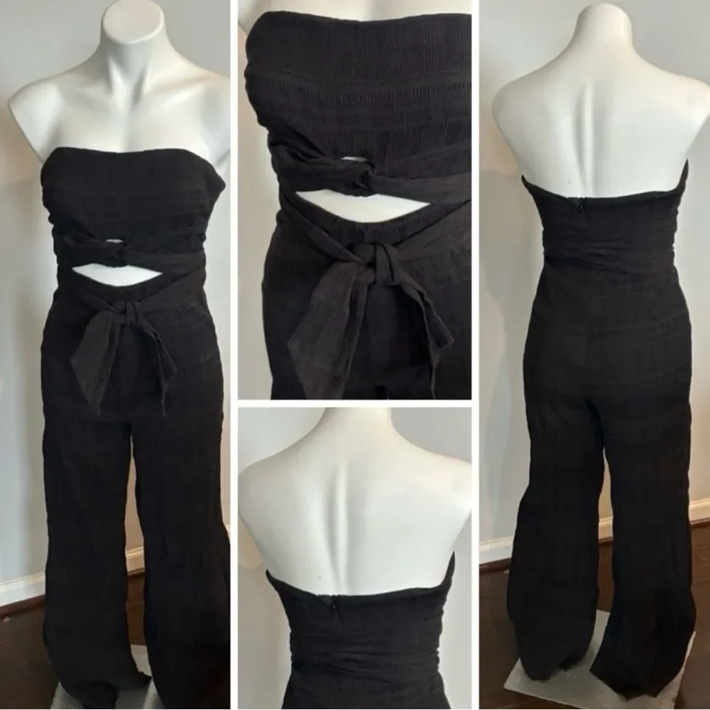 Tularosa Black Cutout Halter Jumpsuit - Picture 2 of 5